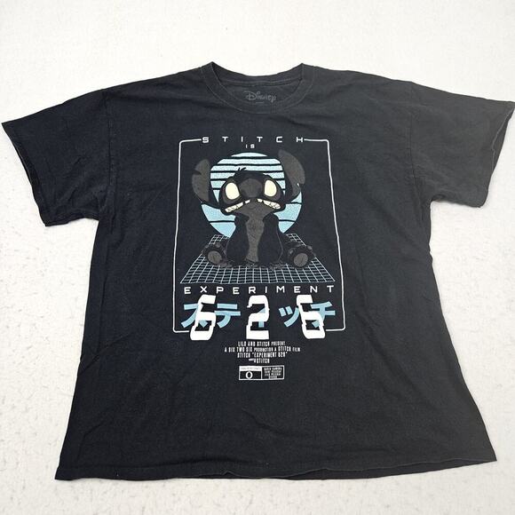 Disney Lilo & Stitch Experiment 626 T-Shirt Extra Large XL Black 100% Cotton - Picture 1 of 6